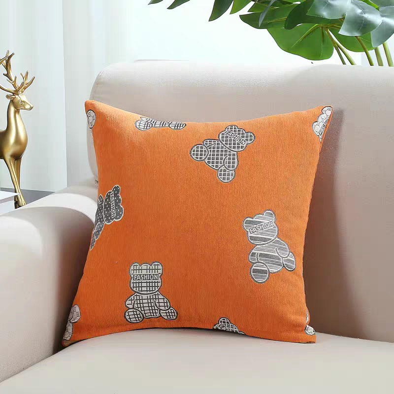 Sofa cushions, simple and cute cartoon throw pillows, bear throw pillows, double-sided throw pillows, office square cushions details Picture