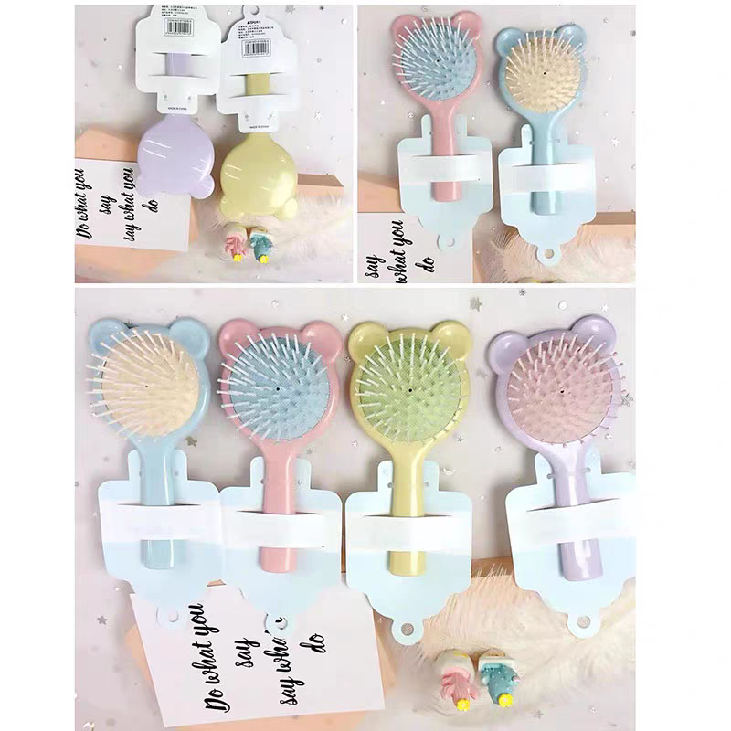 Cat-ear candy-colored cartoon airbag comb, fashionable girl hair comb, portable and portable soothing airbag massage comb