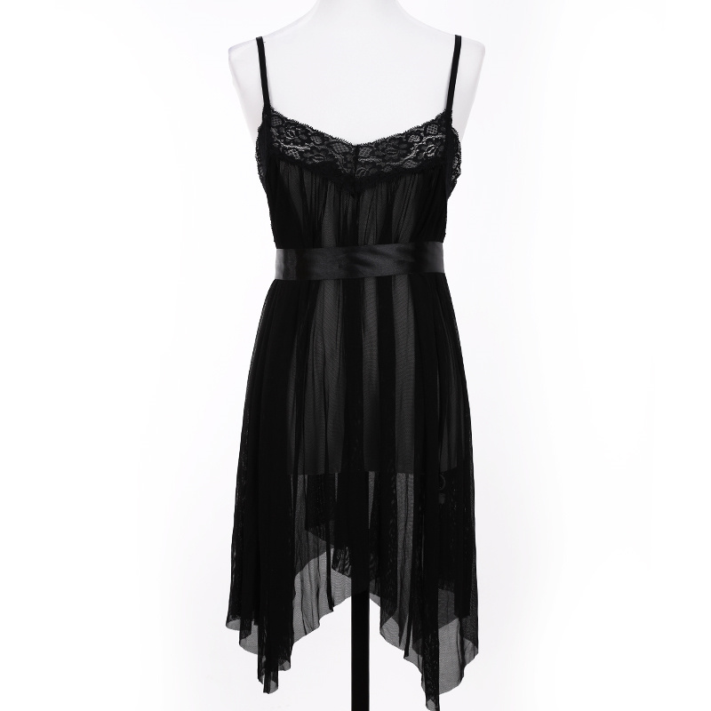 Pajama women lace lace French sexy thin halter slit tulle nightgown Halter pajama details Picture
