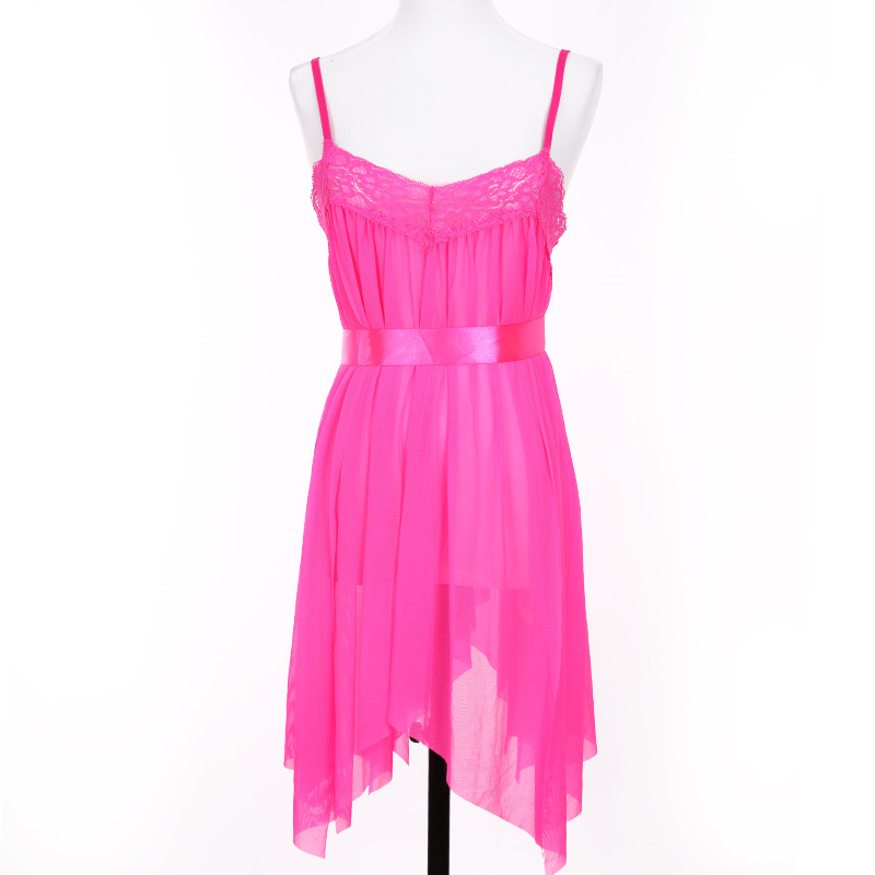 Pajama women lace lace French sexy thin halter slit tulle nightgown Halter pajama Specification drawing