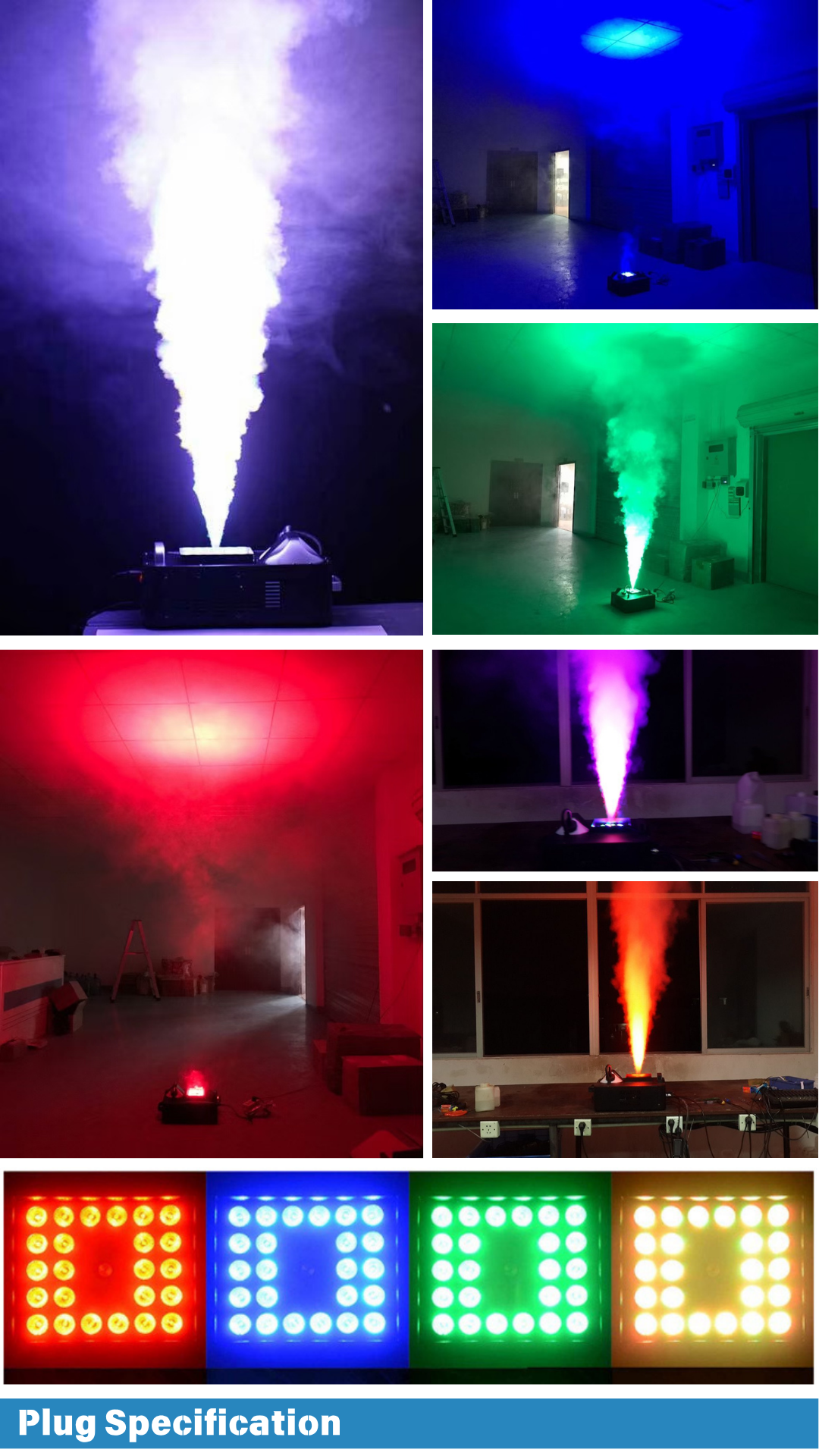 Cross-Border Bestseller 1500W Top-Spray 24Leds Illuminated Smoke Machine, Multi-Angle Color-Adjustable Party And Wedding Powerful Smoke Machine, Stage Smoke Machine, Fog Machine, Fog-Making Machine Manufacturer Wholesale Application Scenario
