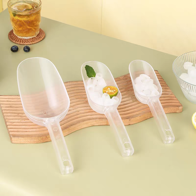 Large transparent PC ice spatula, special plastic flat flour spatula for milk tea shops, thickened supermarket rice and tea leaf spatula, popcorn and sugar spatula detail image 4