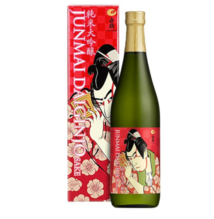 Free shipping for wholesale! BAIOCCHI Imported Rice Wine, White Crane Ukiyo-e Pure Rice Daiginjo Sake 720ml pic 2