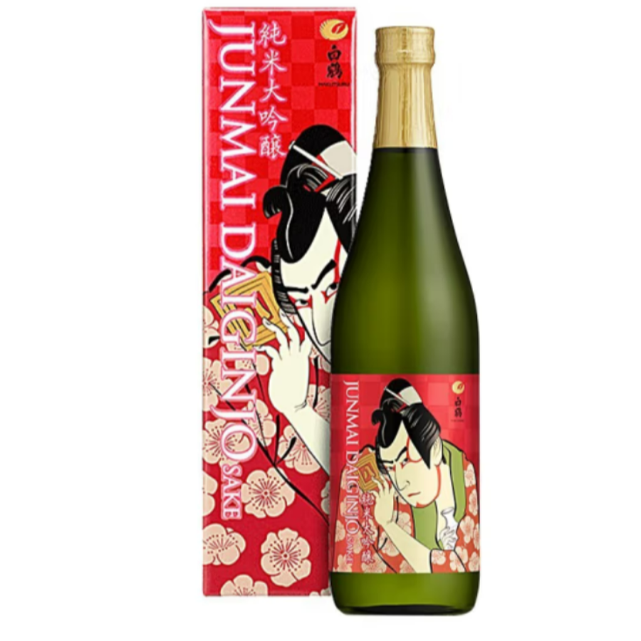 Free shipping for wholesale! BAIOCCHI Imported Rice Wine, White Crane Ukiyo-e Pure Rice Daiginjo Sake 720ml Specification image