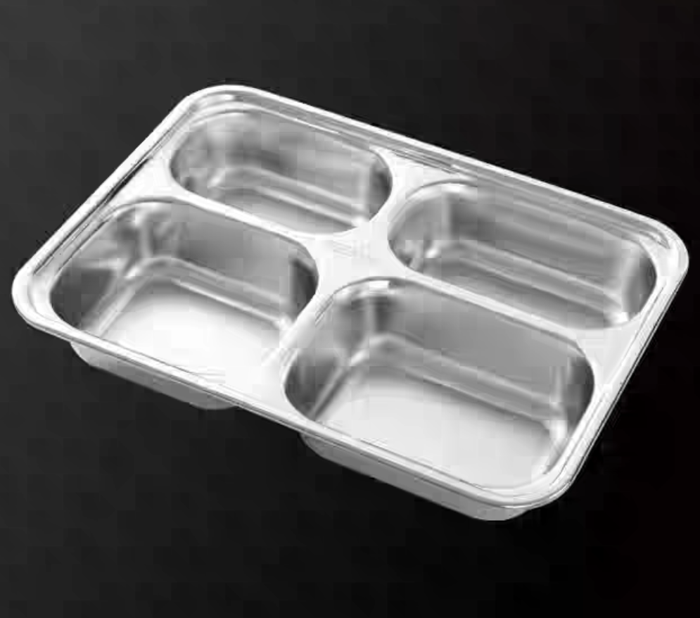 304 stainless steel plates with compartments for kindergarten students, children and babies, household compartments, four-compartment tableware details Picture