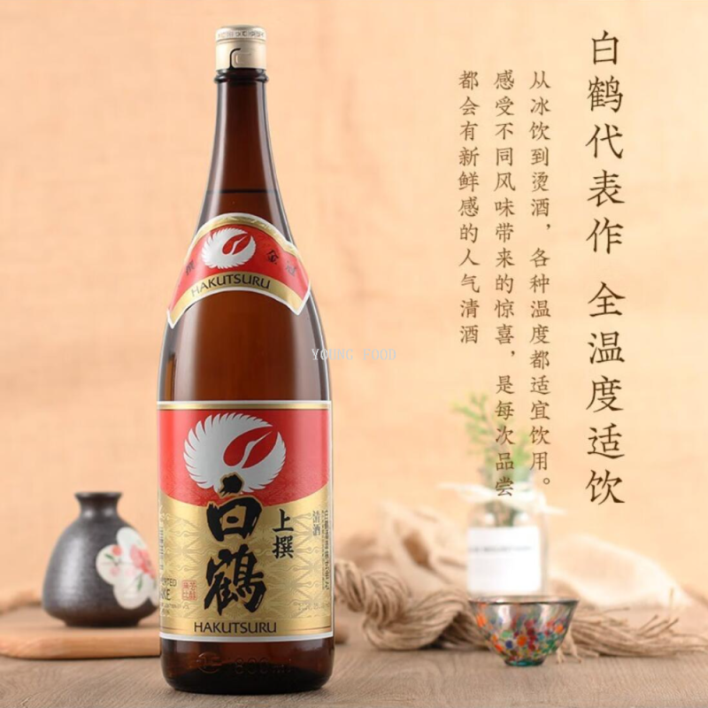 Free shipping for wholesale! BAIOCCHI imported spirits, snacks, rice wine, Japanese Shiratsuru Premium Sake 1800ml details Picture