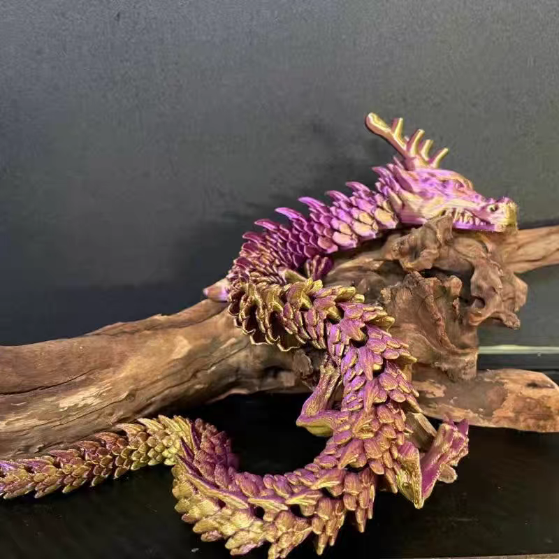 3D printed Chinese dragon toy creative model figurine with movable joints, dragon fish tank landscape decoration figurine detail image 1