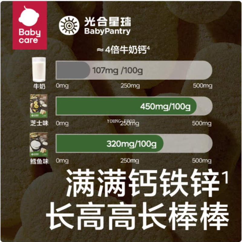 Free shipping for wholesale! Meibaicui babycare Calcium Iron Zinc Infant Soft Rice Cake Cheese Flavor 35g Specification image