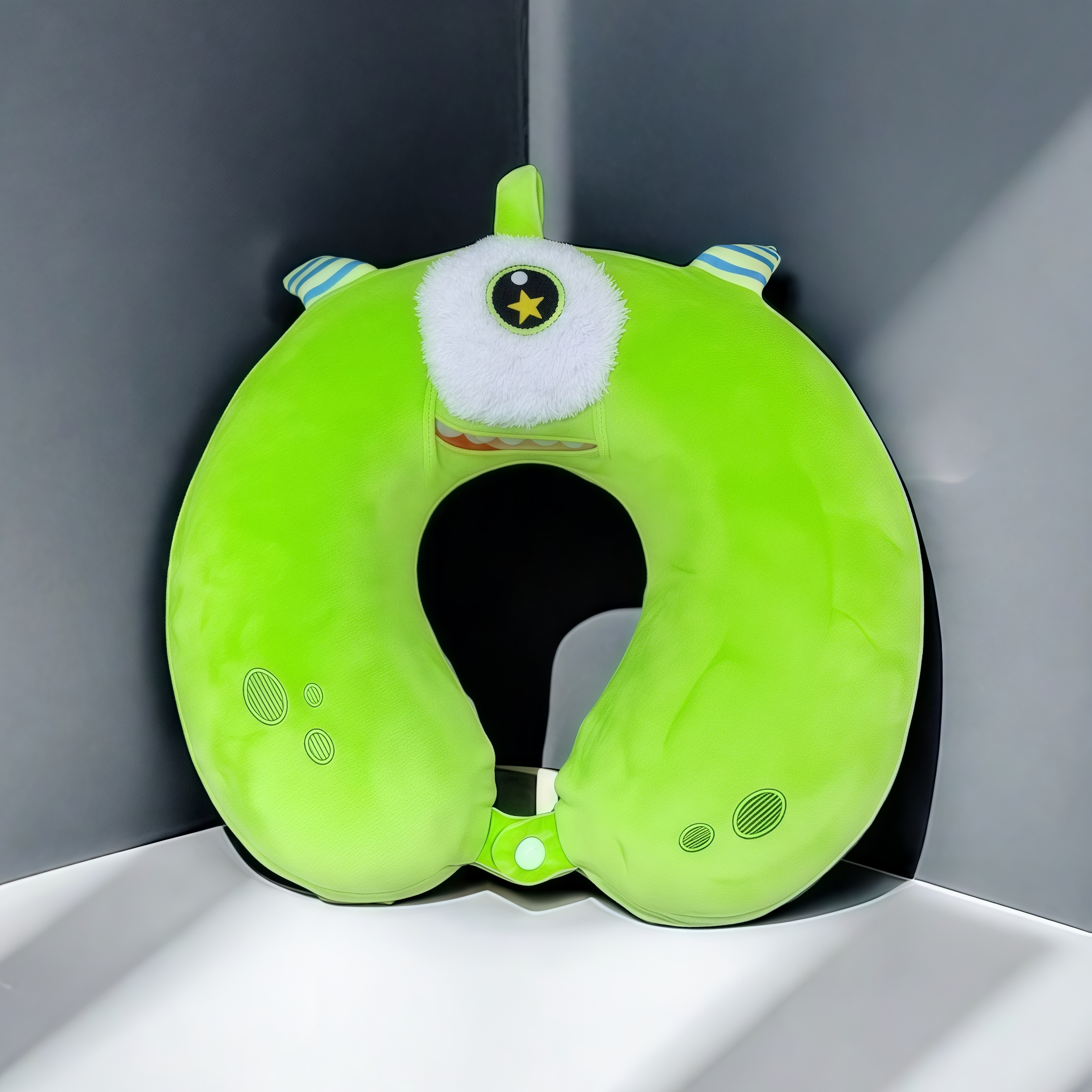 旅行记忆泡沫粒U型枕 舒适颈部靠枕 U型枕充气 旅行必备颈枕 轻便便携保护颈椎