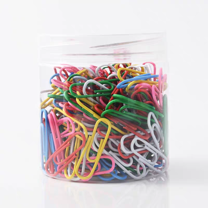 160 pieces of 28mm colored paper clips, metal paper clips in buckets, candy-colored paper clips, office folders