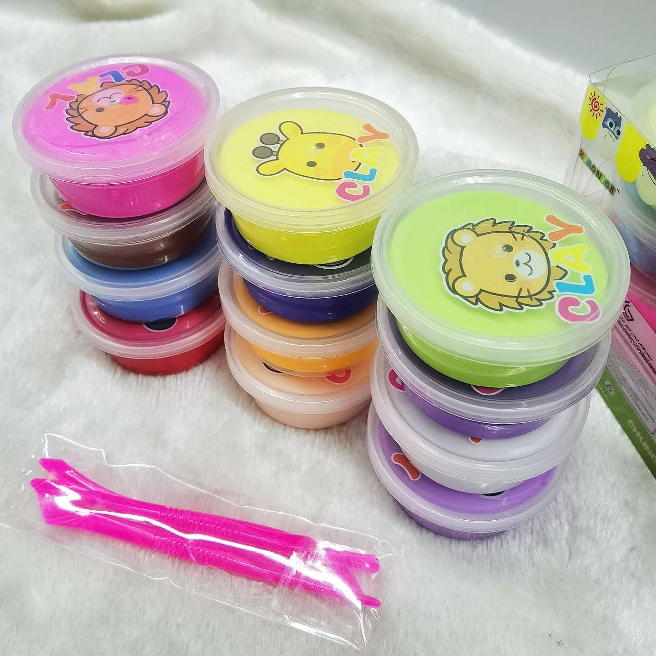 Ultra-light clay diy hand tools plasticine clay 12-color hand-held box with mold details Picture