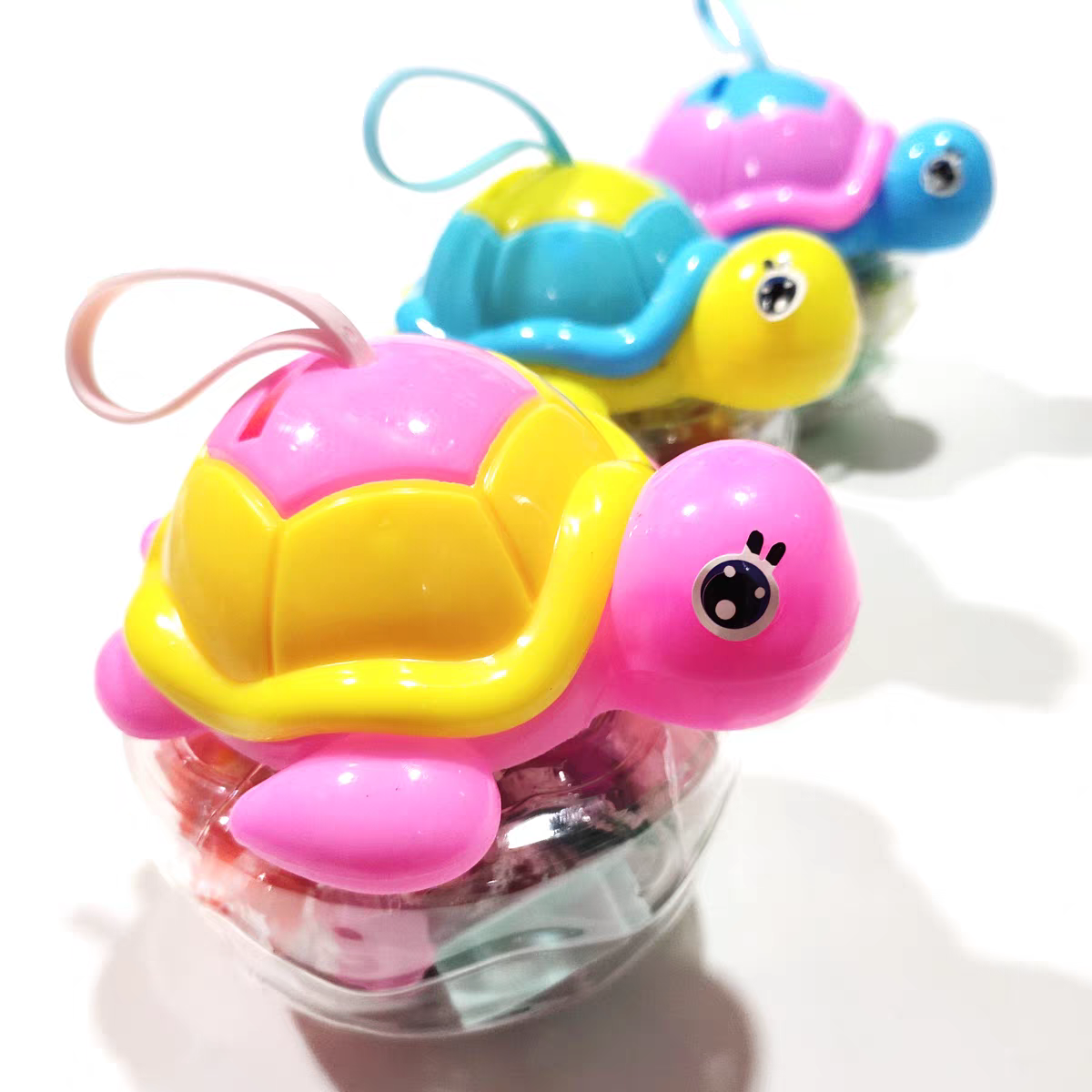 Children's colored clay and plasticine toy hand-held little turtle money box is safe and non-toxic