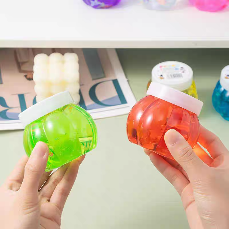 Children's crystal toy pumpkin bottle colored clay slime handcrafted high transparency colored clay Specification image
