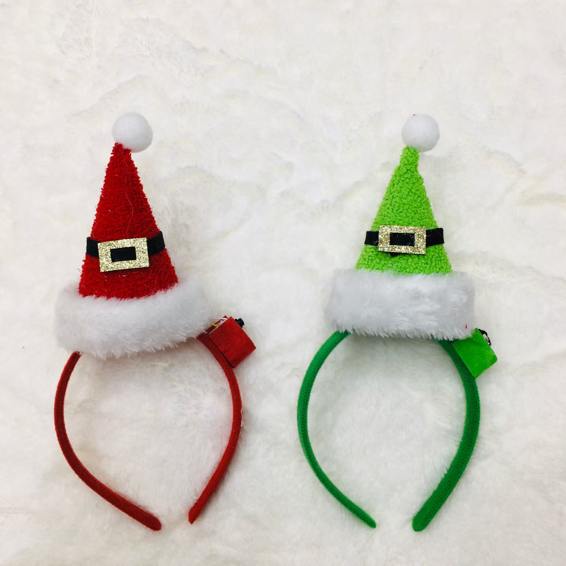 Christmas headband, cute cartoon hair accessory, Christmas antler walking stick, illuminated Christmas tree headband, creative headwear details Picture