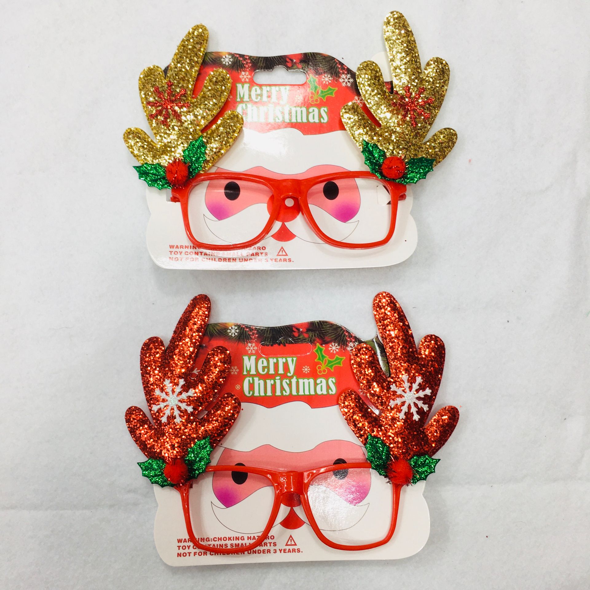 Christmas decorations, Christmas glasses, party decoration items, Christmas products, Christmas trees, snowmen, antler glasses frames Item Picture