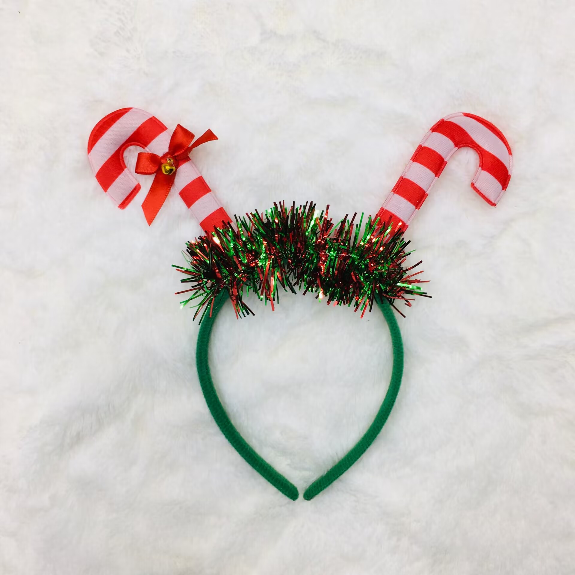 Christmas headband, cute cartoon hair accessory, Christmas antler walking stick, illuminated Christmas tree headband, creative headwear