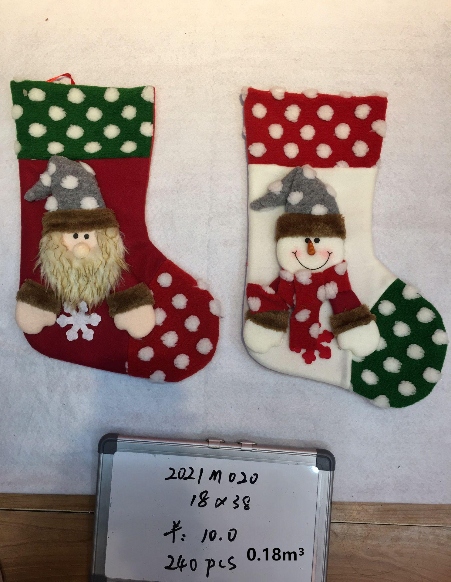 Cross-border artículos de decoración de navidad calcetines de navidad bolsa de regalo de Santa Claus colgante de ventana de centro comercial Specification image