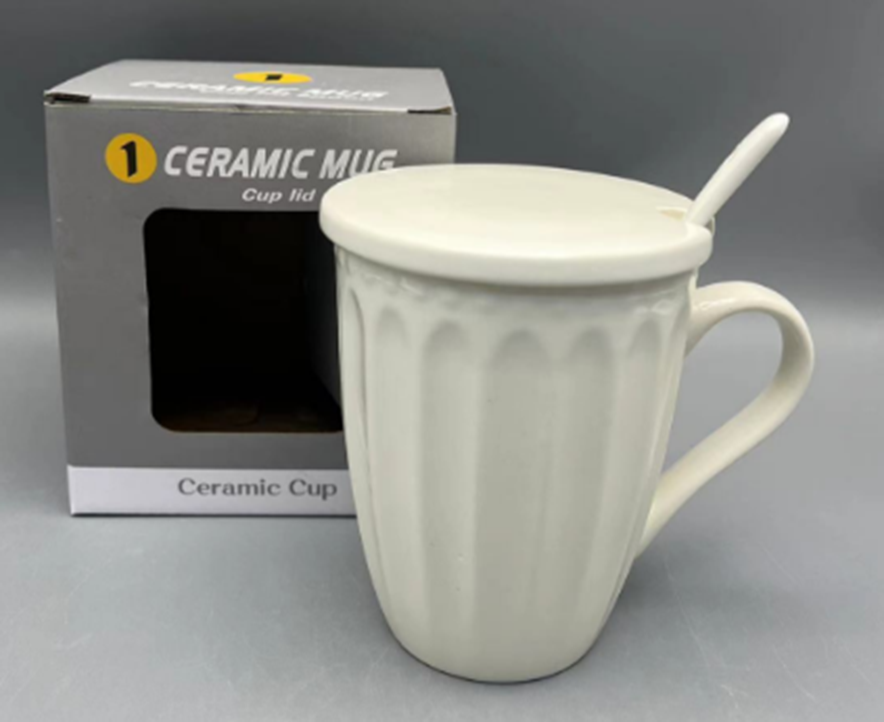 14-ounce embossed water cup + spoon + lid, color box packaging FD14-C07