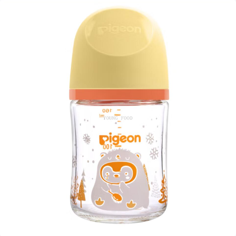 批发包邮 YOUNGFOOD贝亲AA258自然实感III婴儿玻璃奶瓶160ml