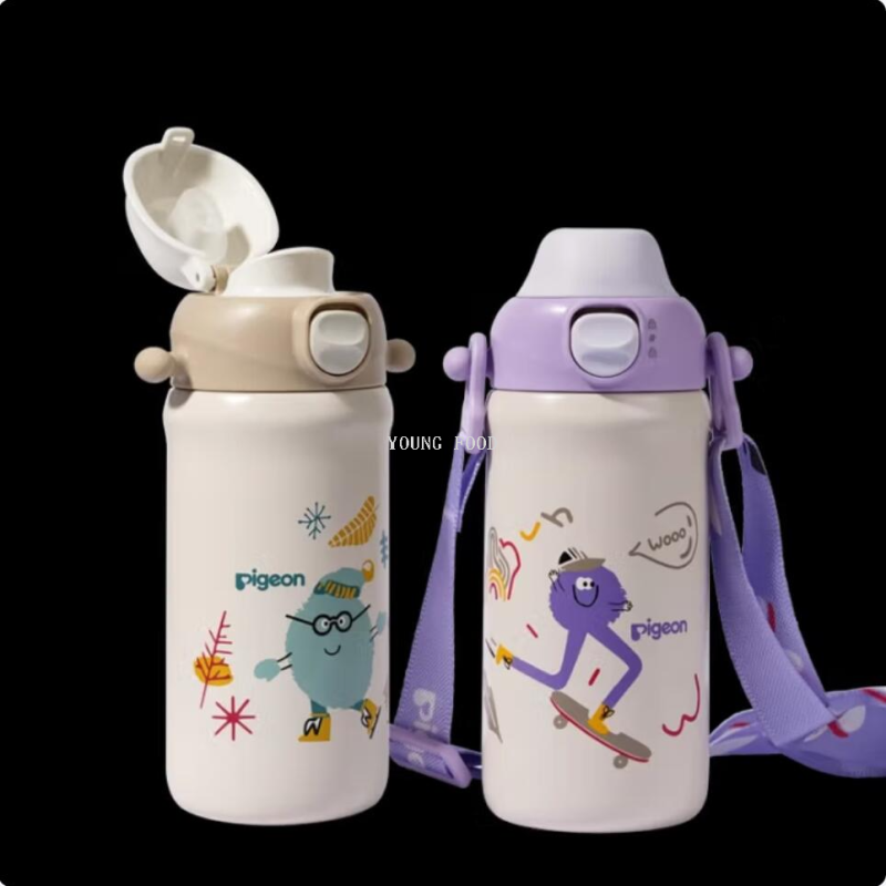 批发包邮！YOUNGFOOD儿童穿戴甲百货贝亲3+儿童保温杯500ml DA174