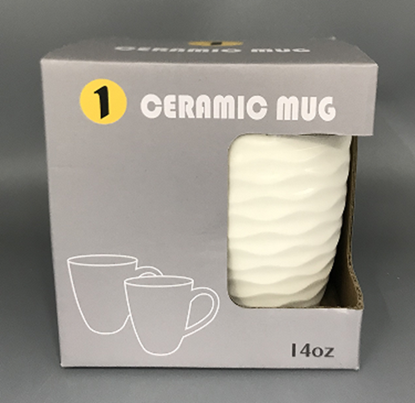 14-ounce embossed water cup, single color box packaging FD14-1P-02