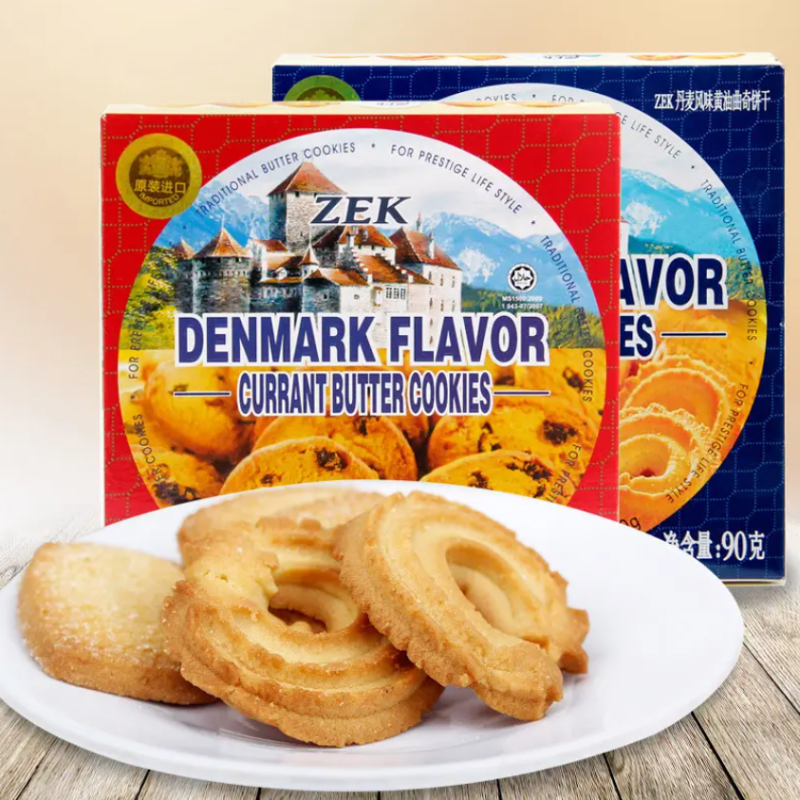 批发包邮!AQUARTE休闲零食伴手礼ZEK丹麦风味黄油曲奇饼干90g详情图2