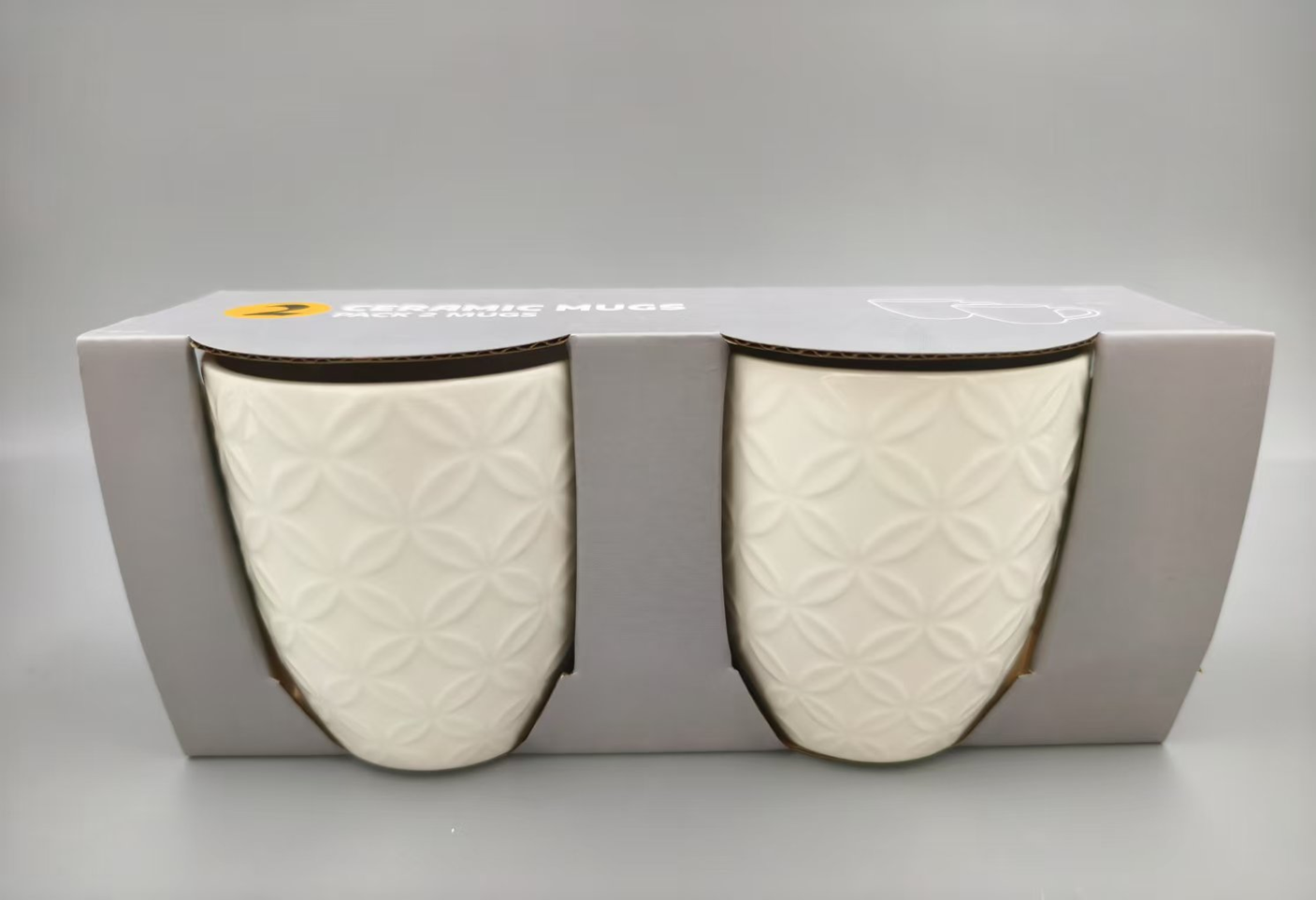 14-ounce embossed water cups, 2 sets, 07 pattern FD14-2P-12