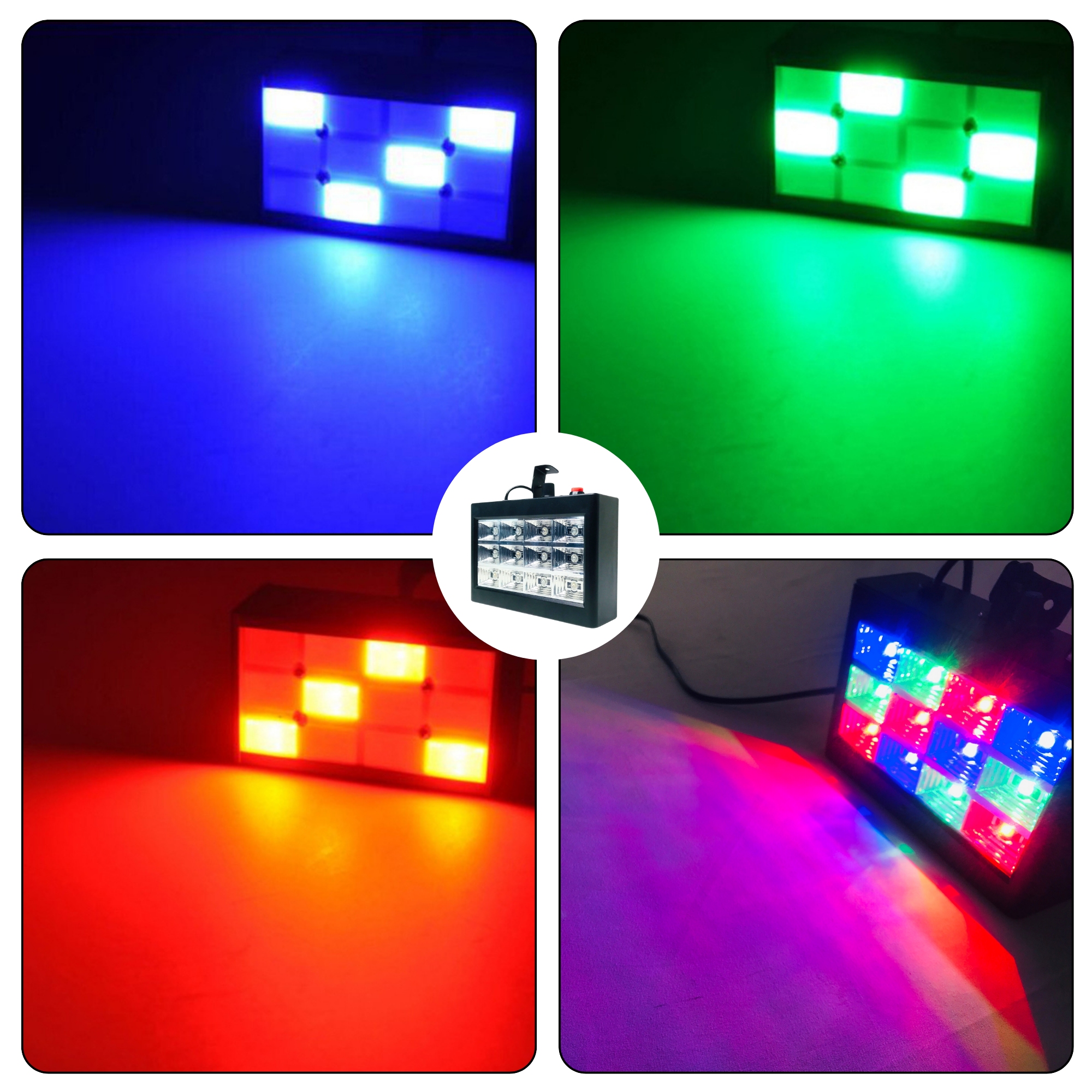 Hot-Selling 12 Led Grille Stroboscopic Lights, Flashing Lights, Voice-Controlled Flashlights, Ktv Stage Lights, Disco Lights, Bar Lights, Dj Lights, And Seven-Color Flashlights details Picture
