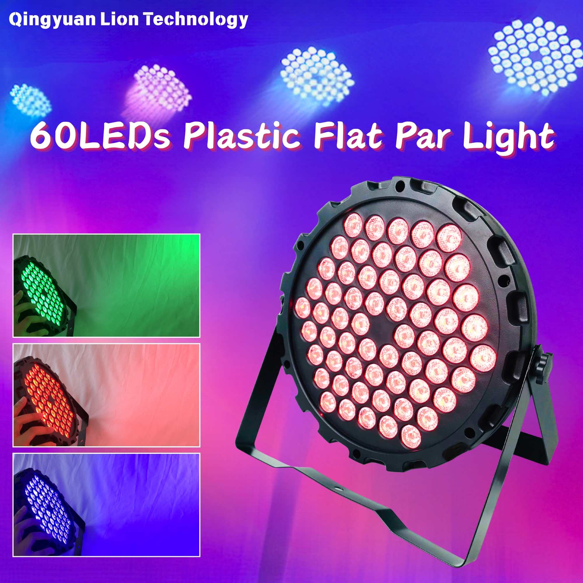 Cross-Border Bestsellers: 60 Full-Color Led Par Lights, Stage Lighting, Ktv Wedding Party Lights, Bar Atmosphere Background Dyeing Lights, Voice-Controlled Par Lights, Strobe Lights