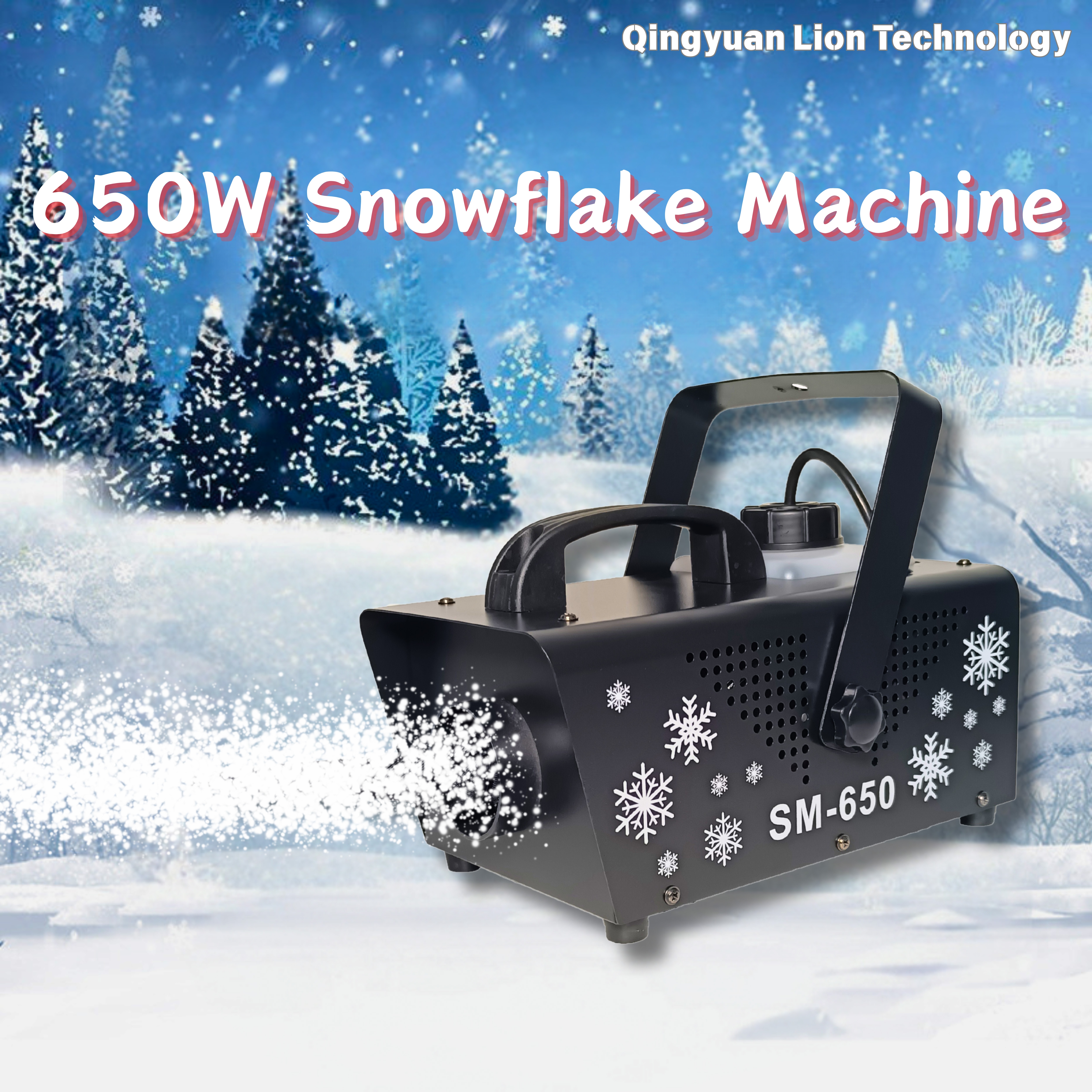 Small Stage-Specific Remote Control Snowflake Machine, 650W Snow Sprayer, Wedding Snowfall, Outdoor Performance Artificial Simulation Snow-Making Machine, Snow Machine, Christmas Festival Stage Special Effects Equipment