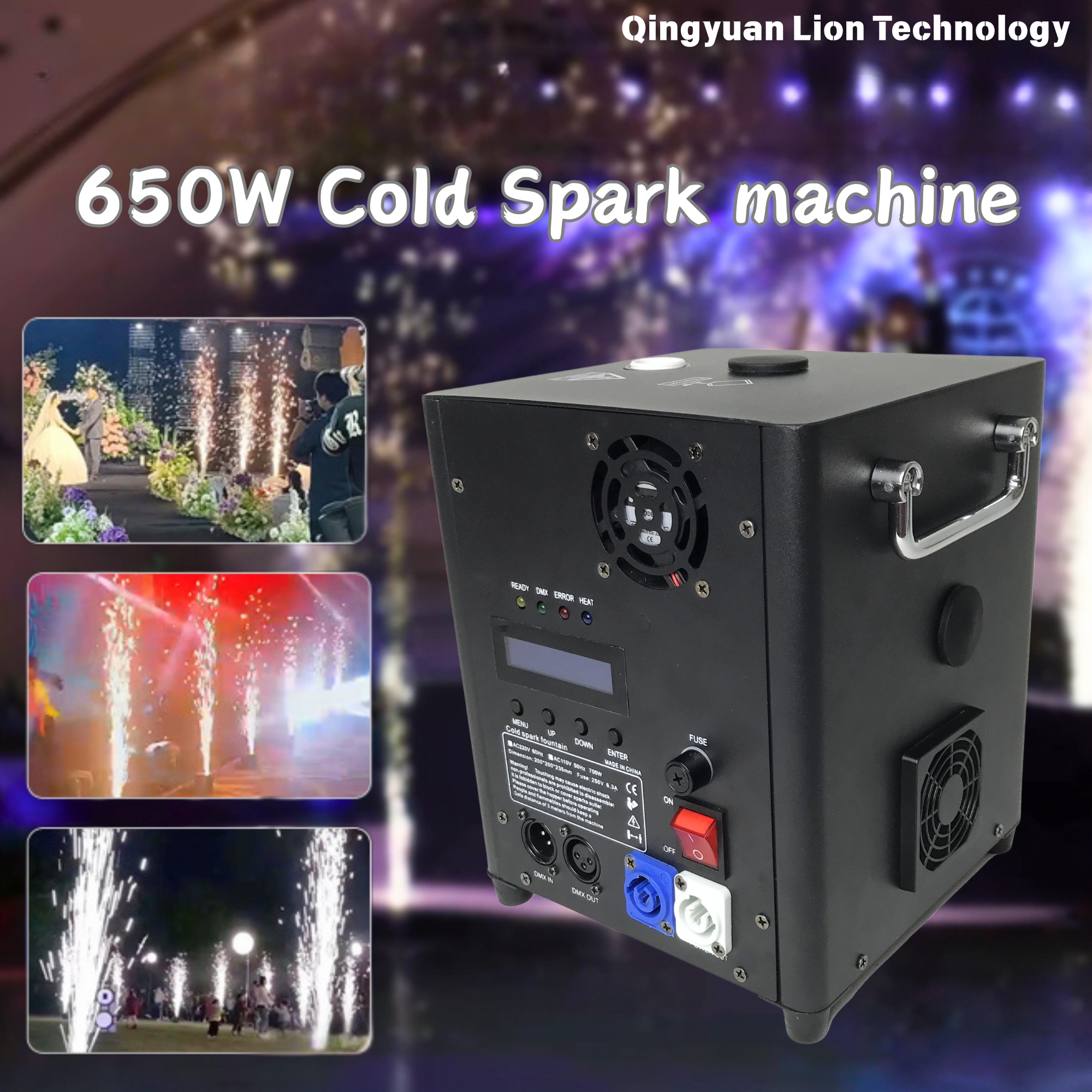 Cross-Border Best-Selling 650W Stage Electronic Spray Flower Machine, Wedding Performance, Bar And Concert Spray Flower Stage Special Effects Equipment, Electronic Starlight Machine, Cold Fireworks Machine Manufacturer Wholesale