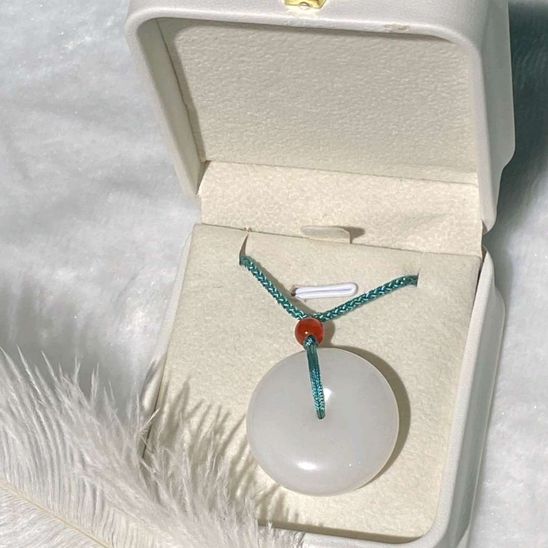 原价680元天然金丝玉挂件平安扣礼品礼物项链饰品