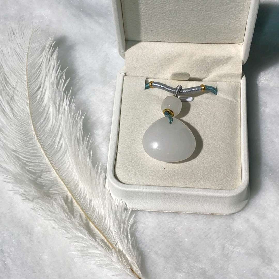 原价680元天然金丝玉挂件平安扣礼品礼物项链饰品细节图