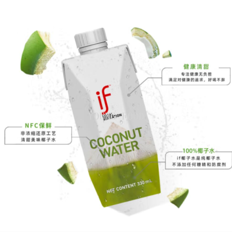 Wholesale free shipping, Temo imported snack figurines, juice, Thai IF100% Tetra Pak coconut water 330ml Application Scenario