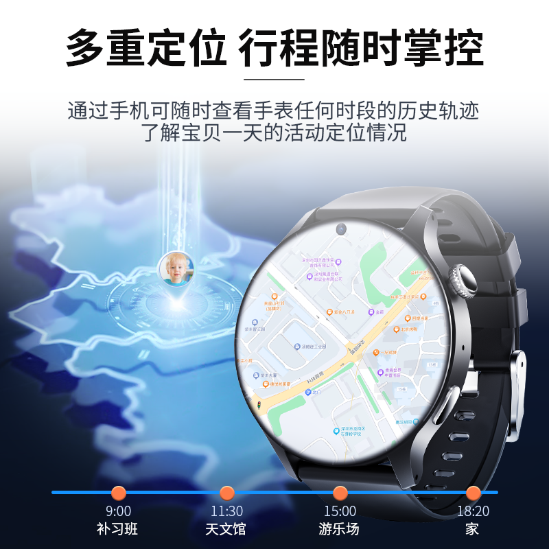 Student smartwatches are specially designed for junior high school, senior high school and teenagers. They are suitable for children without games and can be inserted with a cartoon phone Specification drawing