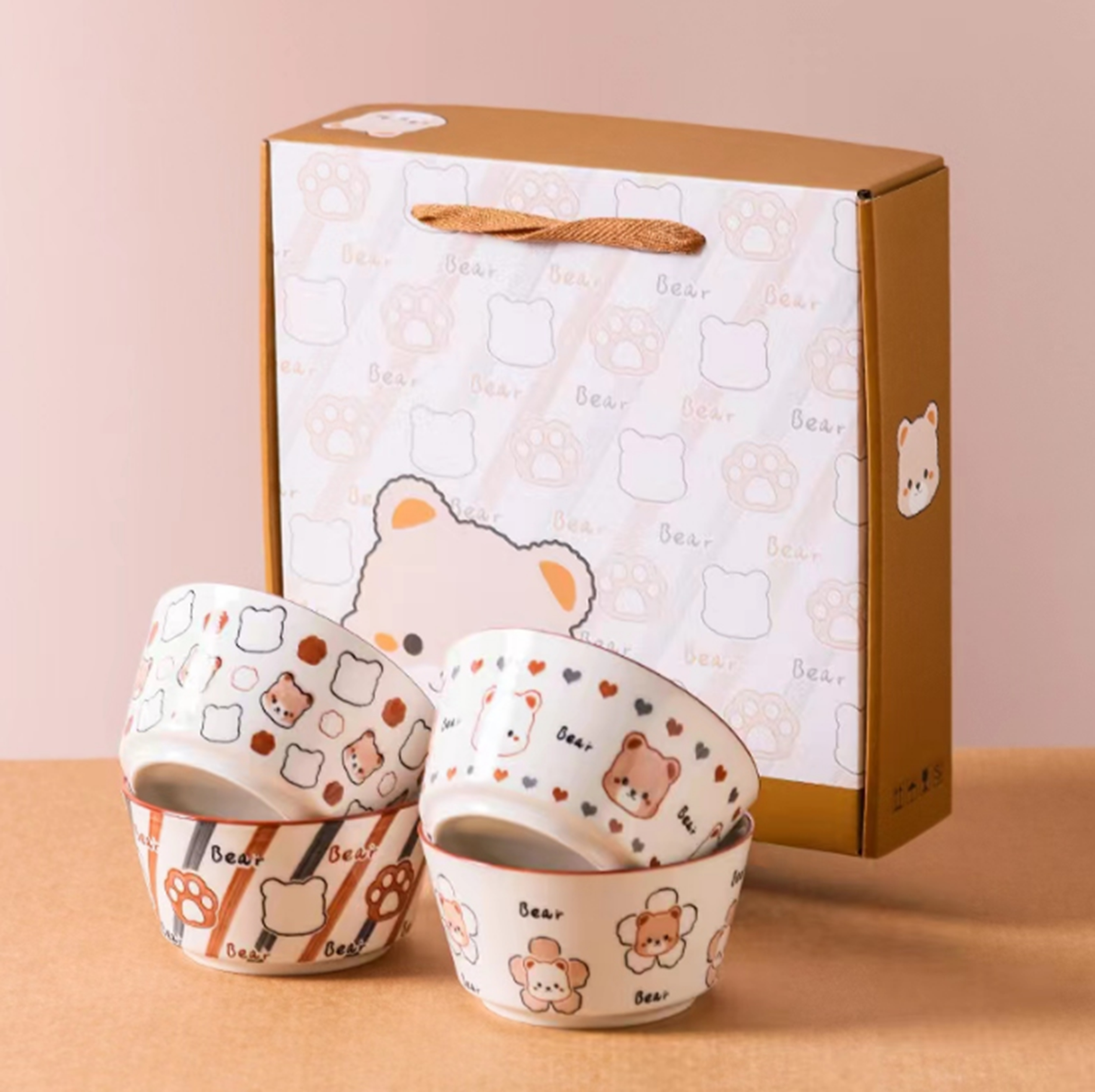 Cartoon Bear 4 Bowls KTX-4B