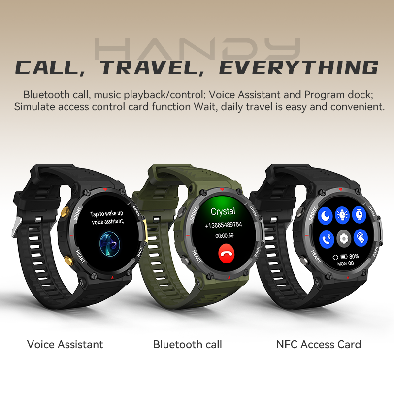 EZRA smartwatch SW155 1.48-inch round screen, BT8918B chip, Bluetooth 5.2, 250mAh, IP67 Item Picture