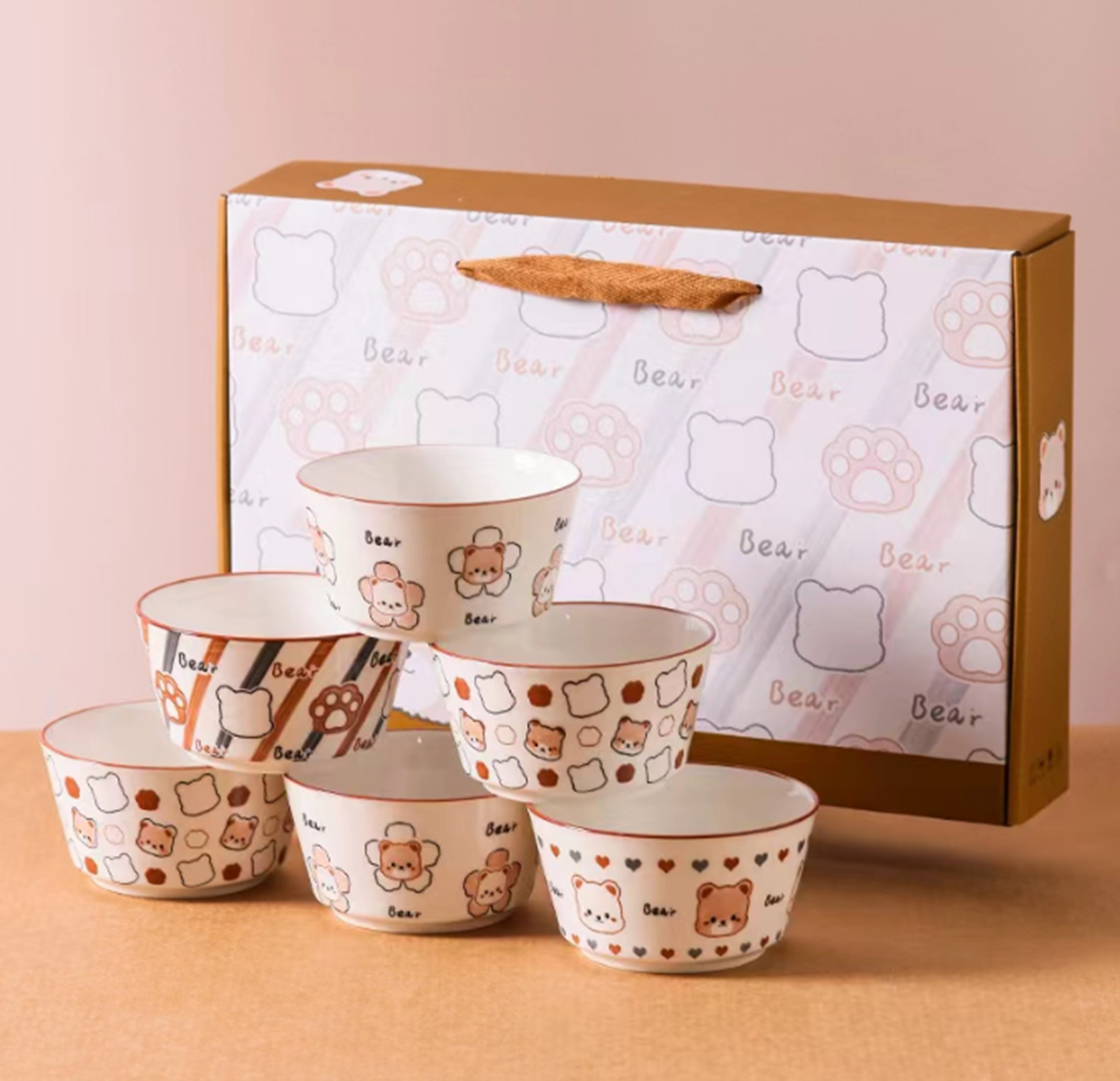 Cartoon Bear 6 Bowls KTX-6B