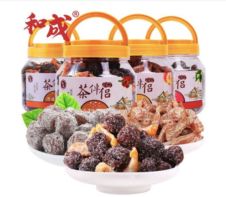 包邮批发！英鸡蜜饯休闲零食手办和成盐津陈皮杨梅/陈皮李饼500g详情3