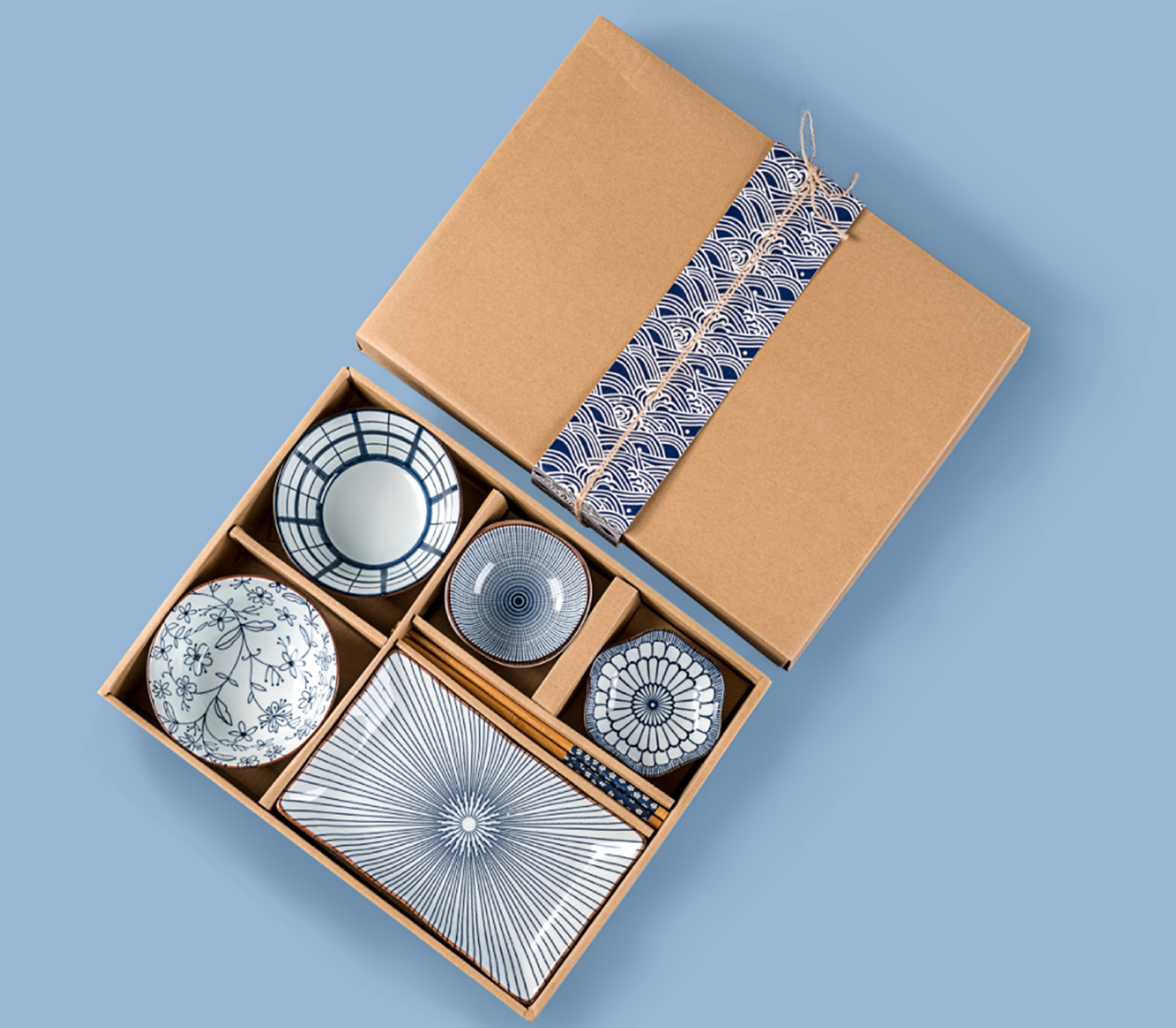 7-head tableware - Japanese box, sunny and bright. The order patterns are all in accordance with the existing QH-7P