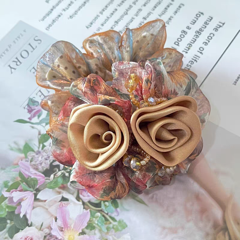 Korean-style simple large intestine hair band, hair tie, leather band, women's hair accessory, versatile and fashionable headwear, hair tie Specification image