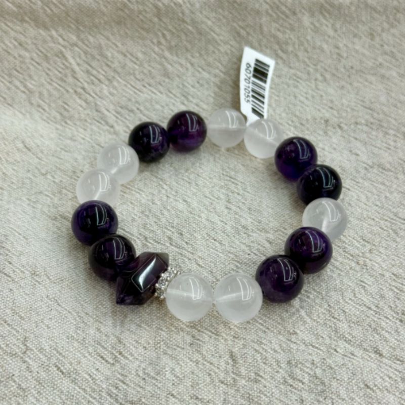 国潮系列新中式复古国潮天然紫水晶九紫离火水晶手串玻利紫西柚粉晶手链