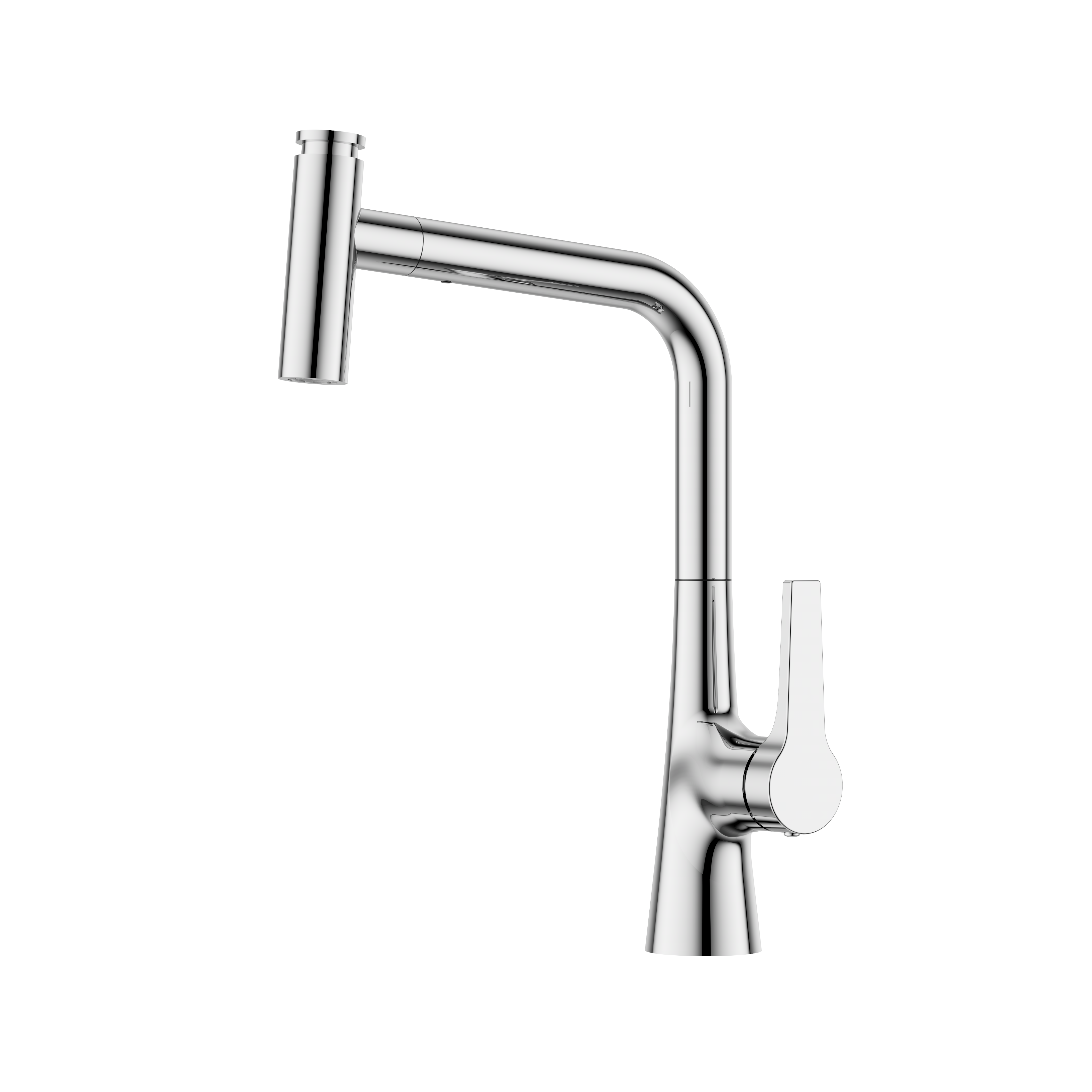 RAN brand, electroplated/gun grey kitchen faucet, pull-out faucet, freely rotating, freely pull-out. full figure