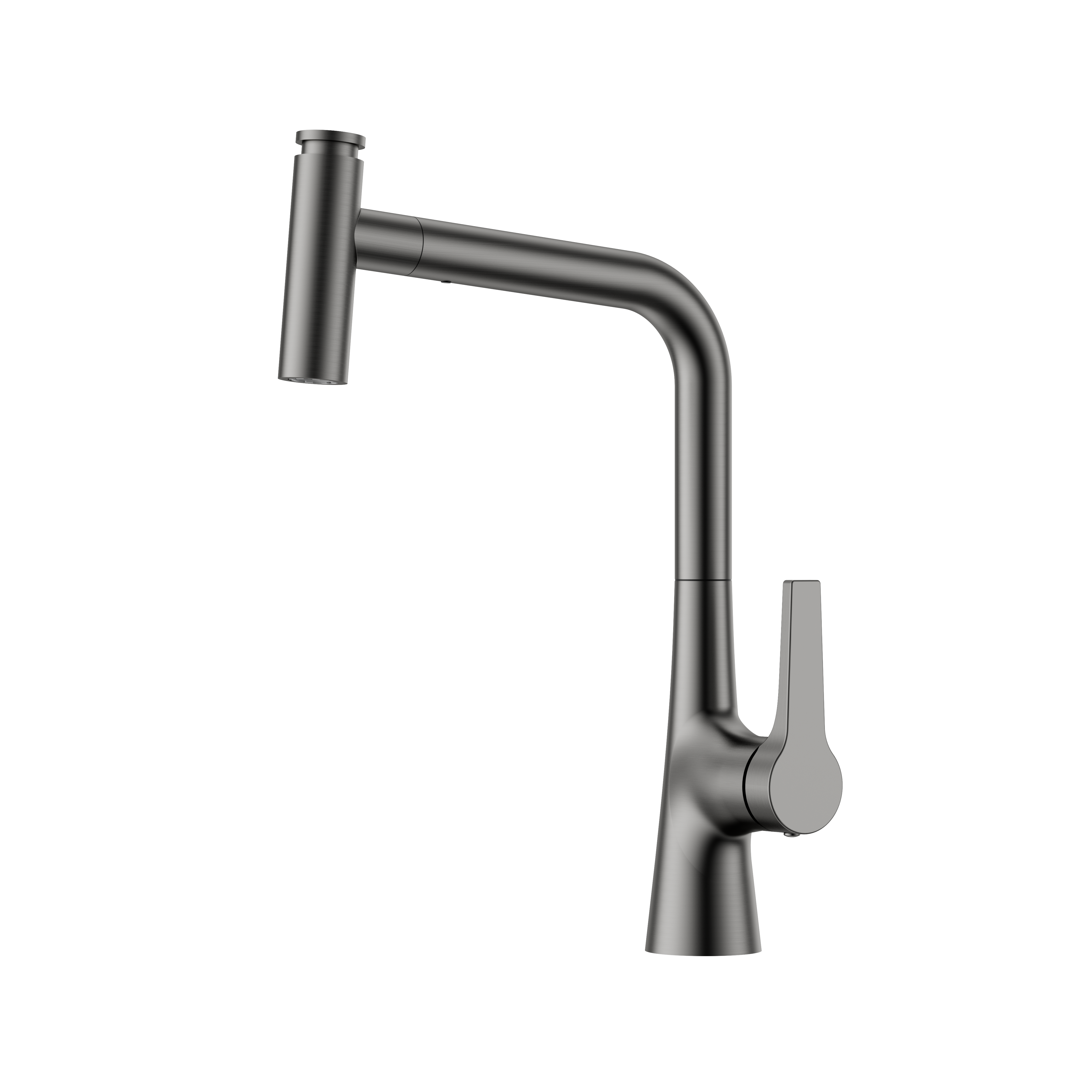 RAN brand, electroplated/gun grey kitchen faucet, pull-out faucet, freely rotating, freely pull-out. details Picture
