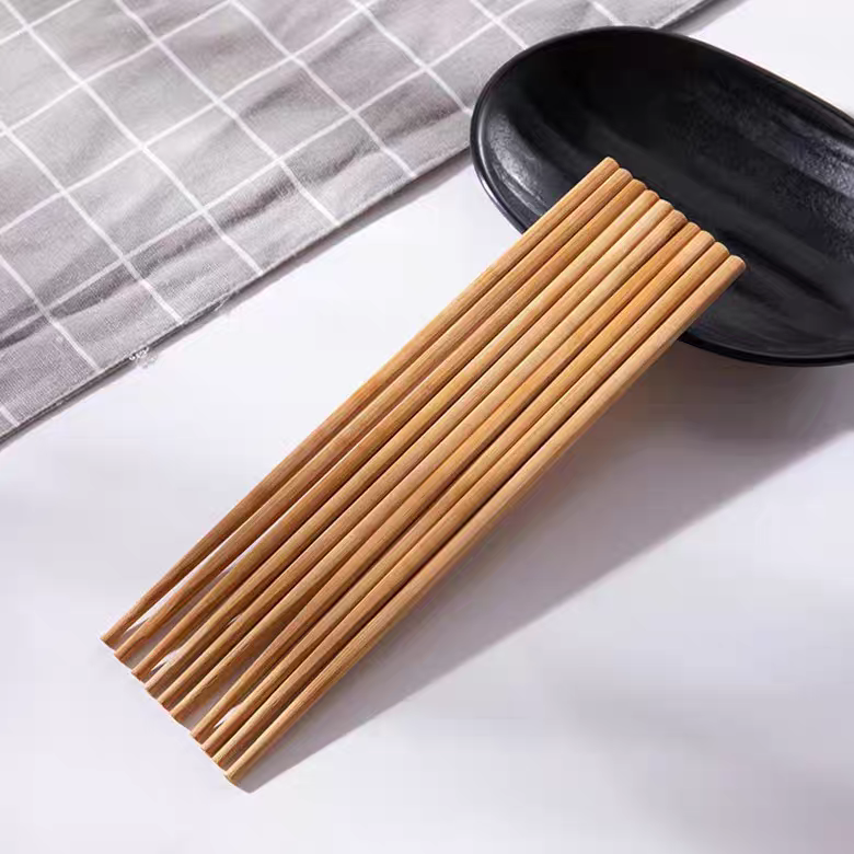 0476 Bamboo chopsticks, natural, unpainted and waxed, household Nan bamboo chopsticks, anti-slip, carbonized, quick-cooking tableware Specification image