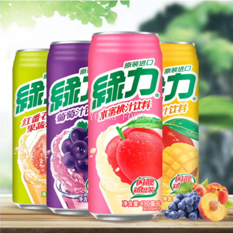 Free shipping for wholesale! RARO Snack Tropical Juice, Taiwan Green Power Peach Juice Drink, 490ml Specification image