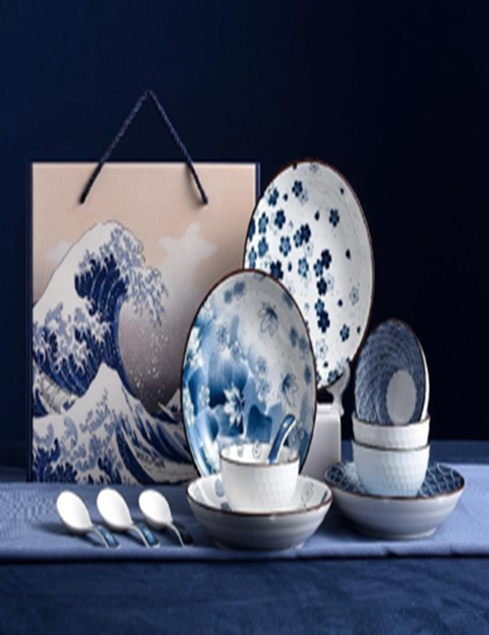 Kanagawa Blue Painting 10-piece Set SNC-076812