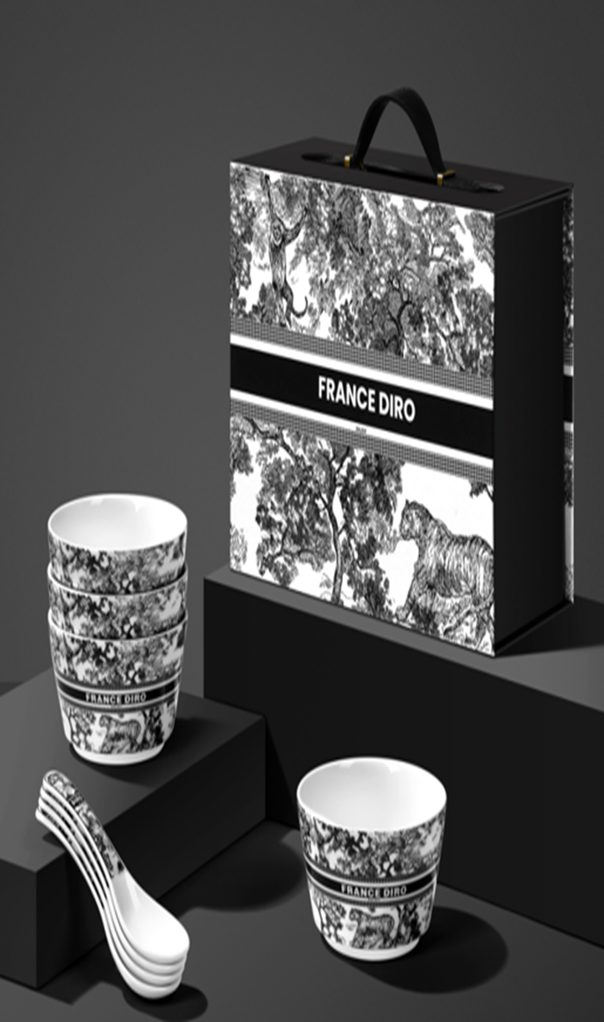 نقش أربعة أطباق من أربعة ملاعق من DP-04.