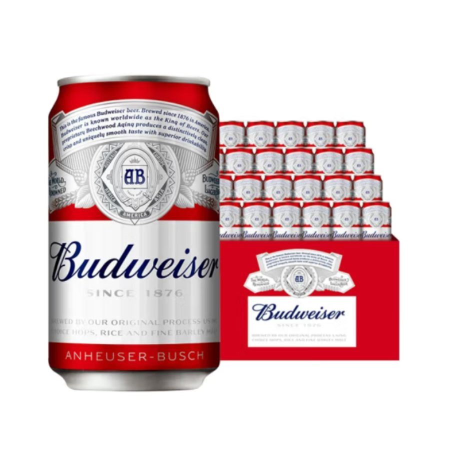 批发包邮！安菲拉休闲零食含酒精饮料 百威铝罐啤酒330ml