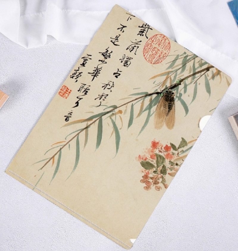 学生双层夹文件夹国风文具